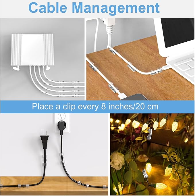 Cable Clips Clear, Upgraded Adhesive Wire Holders - Image 6