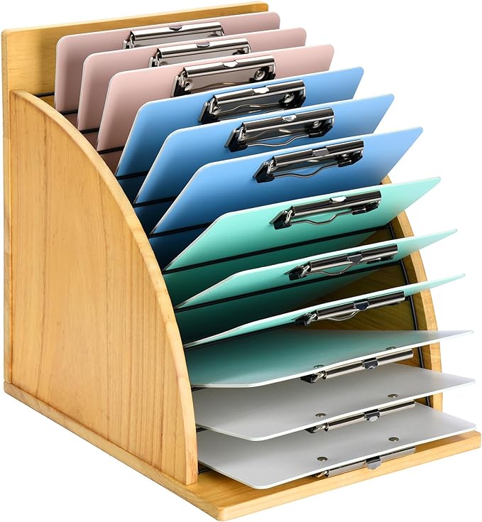 HULISEN Clipboard Holder, Wooden Clipboard Organizer by HULISEN