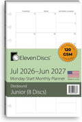 Eleven Discs Academic Year Monthly Calendar Refill July 2026-June 2027 by ElevenDiscs