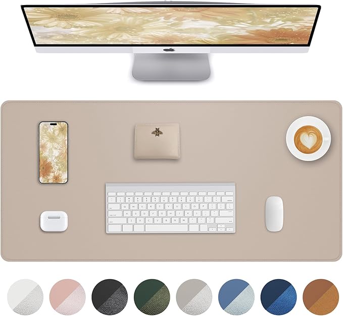 Leather Desk Protector, Large Mouse Pad, Waterproof PU Leather Blotter Mat by AFIING