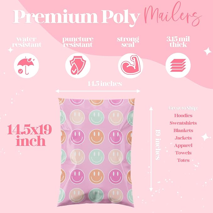 Pretty Package Store 6x9 Designer Poly Mailer 100 Pack Heavy Duty Waterproof - Image 5