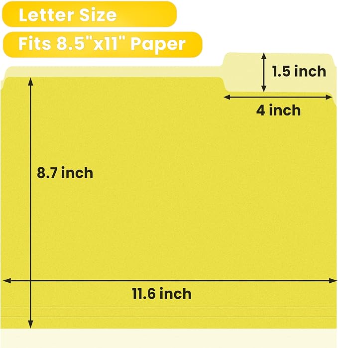 SUNEE File Folders, 36 Pack Manilla Folders 8.5 x 11, Colored File Folders Home - Image 3