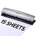 Bostitch 3 Hole Paper Punch, 15 Sheet Capacity, Metal Office Hole Puncher by BostitchOfficeProducts