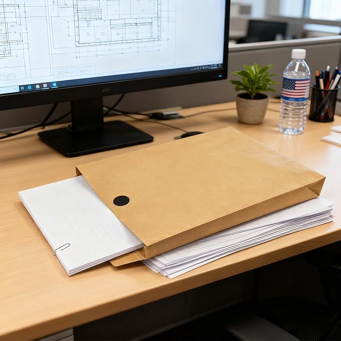 15 Pack Large Expandable Envelopes, 9.3x 13" Big Mailing Envelopes | - Image 2