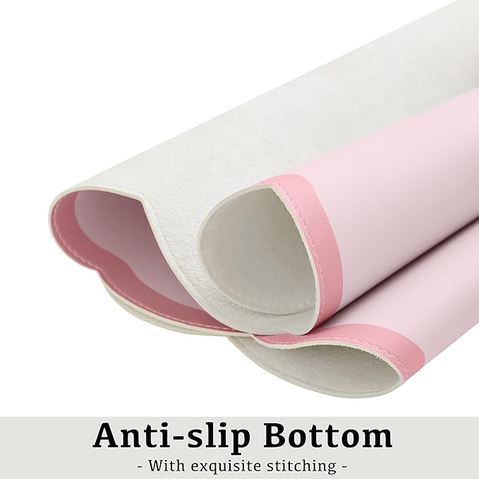 Scalloped Desk Mat, 31.5" x 15.7" Large Cute Aesthetic Desk Accessories - Image 6