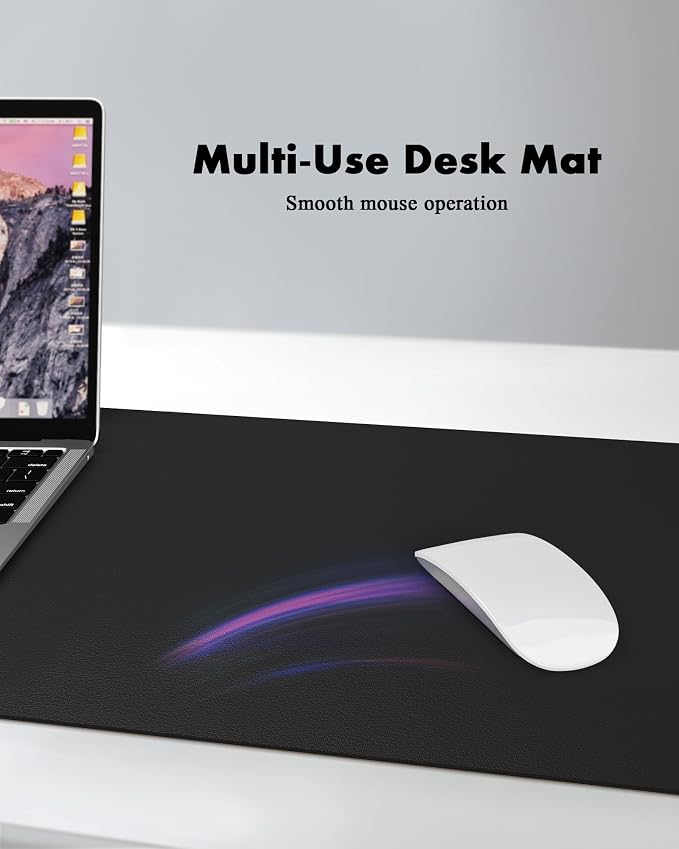 YSAGi Double-Sided Desk Pad, 35.4"x17"Leather Desk Mat, Eco Cork Desk Pad - Image 6