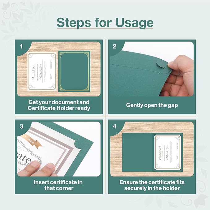 BELLE KR® Green Certificate Holders 8.5 x 11, Documents and Diplomas - Image 4