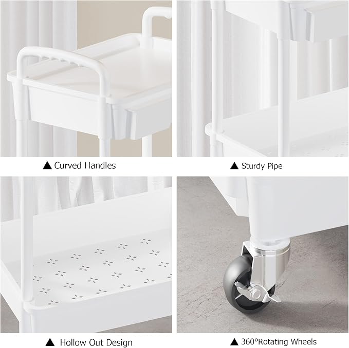 3 Tier Rolling Utility Cart - Image 5
