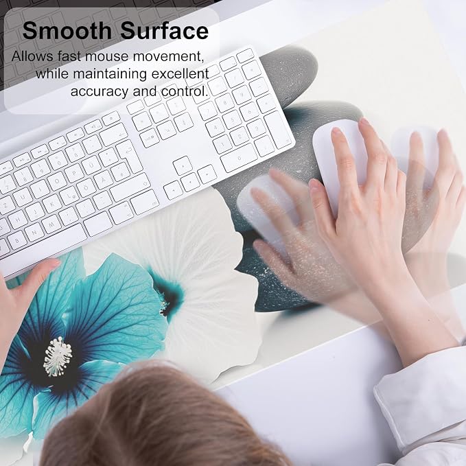 QiyI Desk Pad, Non-Slip PU Leather Desk Blotter Protector, Kids Floral Print - Image 4