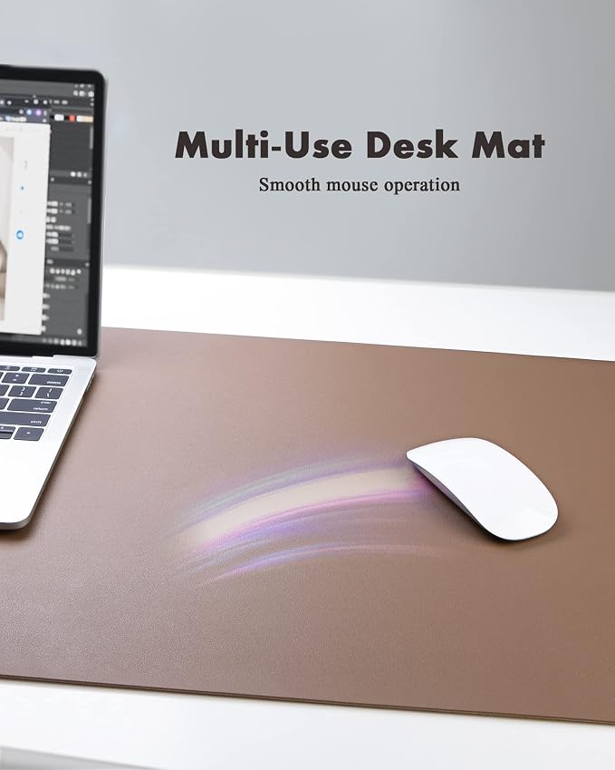 YSAGi Double-Sided Desk Pad, Leather Desk Mat, Eco Cork Desk Pad Protector - Image 5