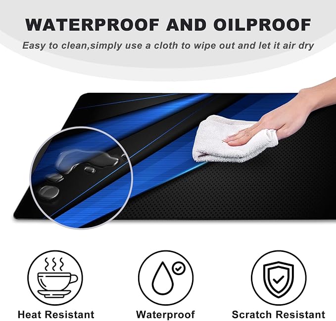 Desk Pad, Large Gaming Mouse Pad, Extended Keyboard Mouse Mat Desk Pad - Image 4