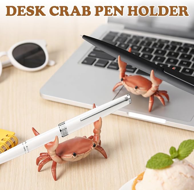 4 Pack Desk Crab Pen Holder, Creative Weightlifting Crab Pencil Stand Holder - Image 2