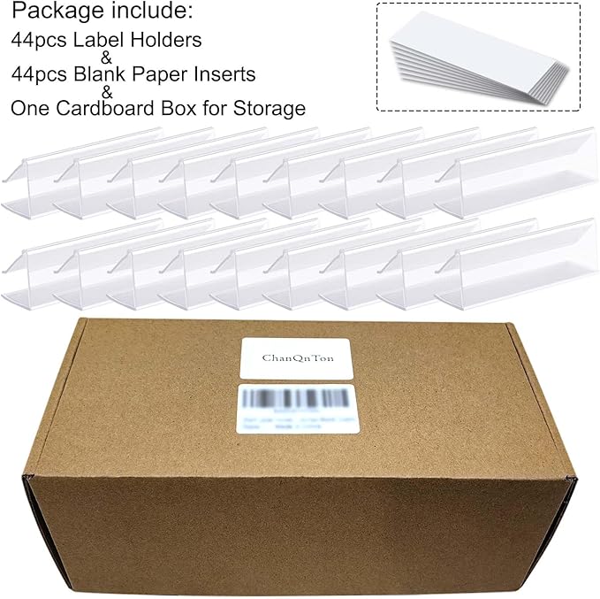 Shelf Label Holder, ChanQnTon 44PCS 3X7/8'' Shelf Labels, Tag Ticket Sign Label - Image 6