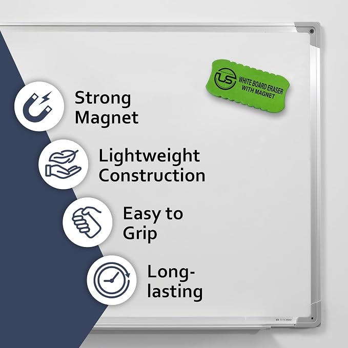 Magnetic Dry Erase Eraser 5 Pack Felt Whiteboard and Glass Board Cleaner | Use: - Image 3