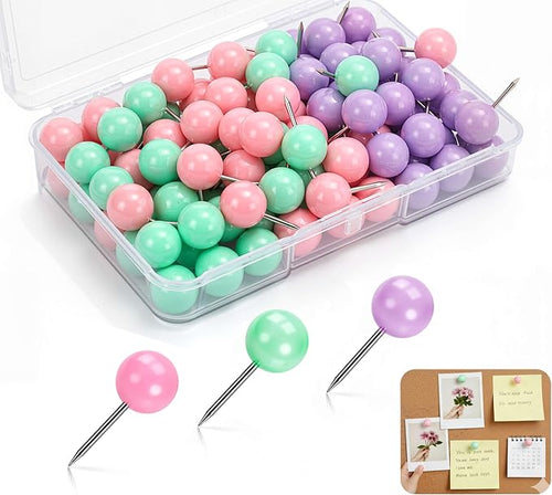 100 Pcs Macaron Decorative Push Pins by Unknown