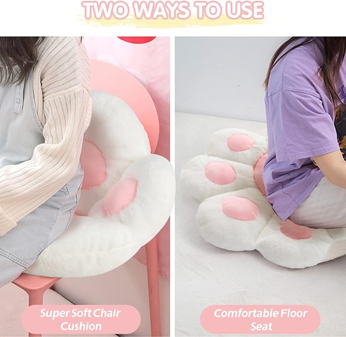 Ditucu Cat Paw Cushion Kawaii Chair Cushions 31.4 x 27.5 inch Cute Stuff Seat - Image 8