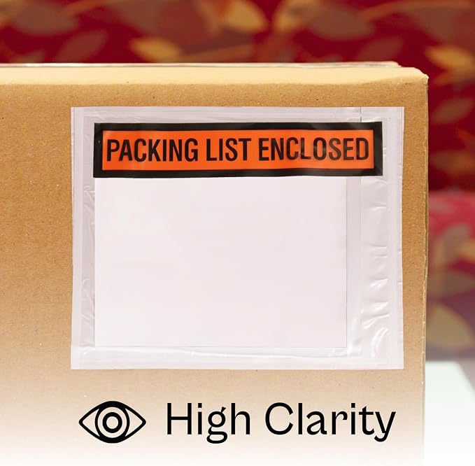 PSBM 1000 PCS, 4.5 x 6 Inch, Panel Face Back Side Load Packing List Envelopes - Image 7
