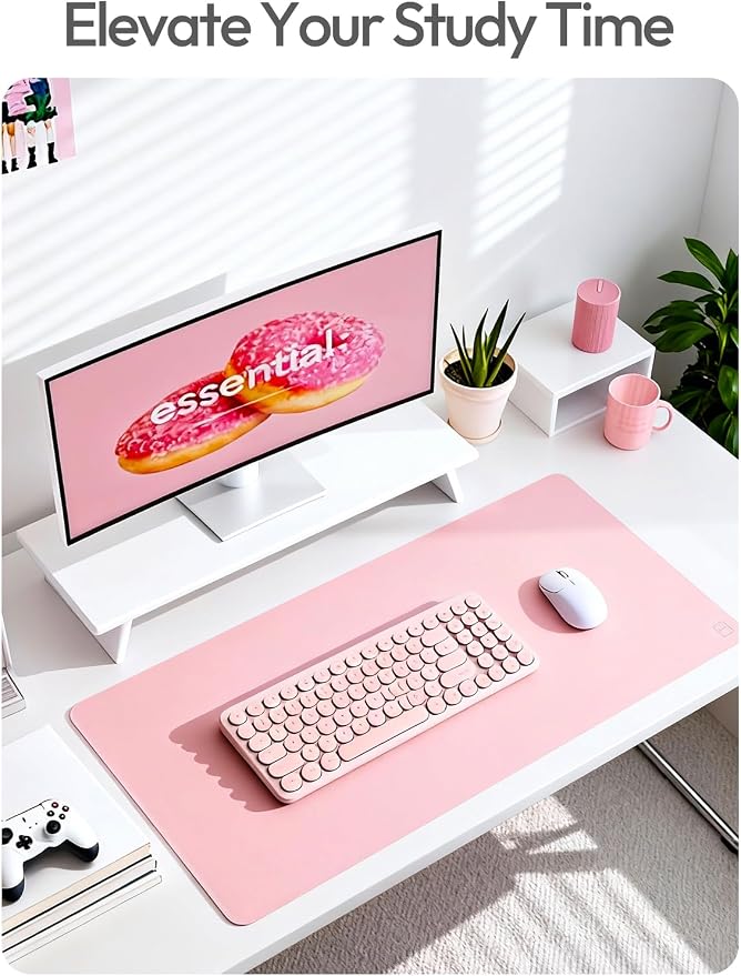 YSAGi Leather Desk Pad Protector, Office Desk Mat, Large Mouse Pad, Non-Slip PU - Image 6