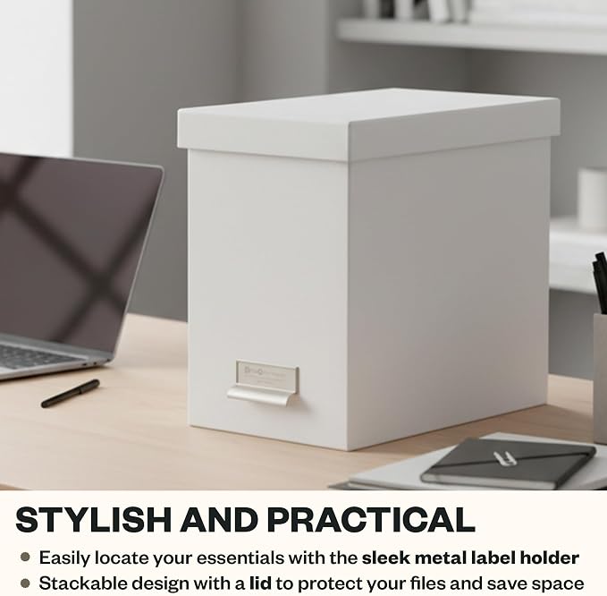 Bigso John Fiberboard Label Frame Desktop File Storage Box - Image 6