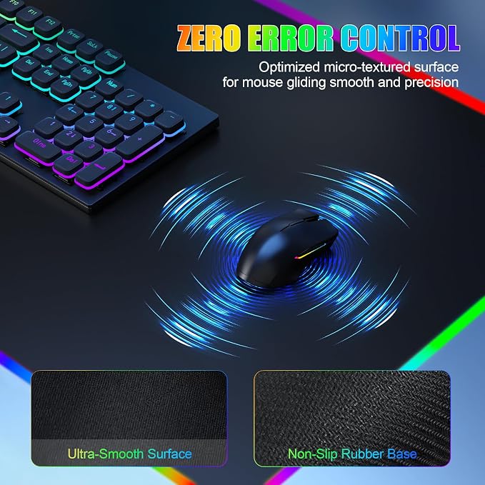 RGB Mouse Pad with Foldable Phone Stand & Wireless Charger, 31.5"x11.8" XL - Image 5
