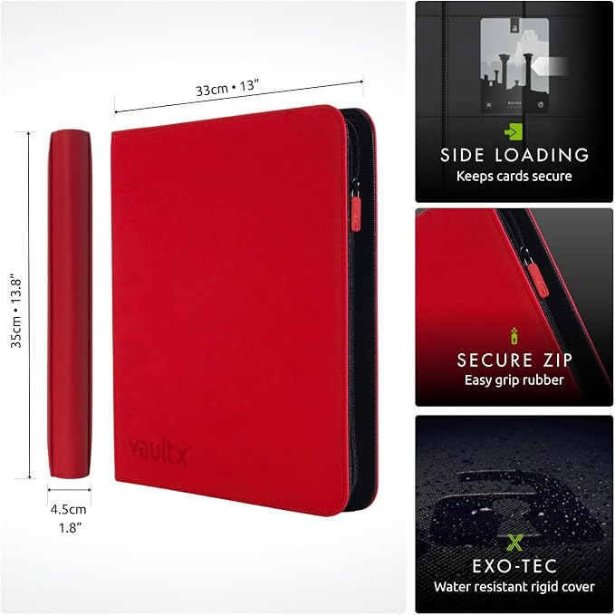 Vault X 12 Pocket Zip Binder, 480 Cards, Exo-Tec Material, 20 Side-Loading Pages - Image 2