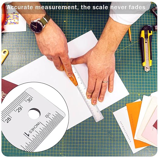 3 Pcs 6 Inch Metal Ruler Stainless Steel Metal Ruler - Image 7
