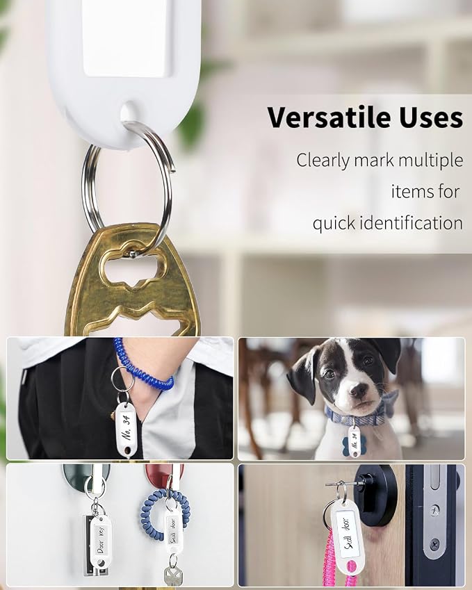 Uniclife 40 Pieces Key Tags 2 Inch Soft Plastic Key Chain Tags - Image 3