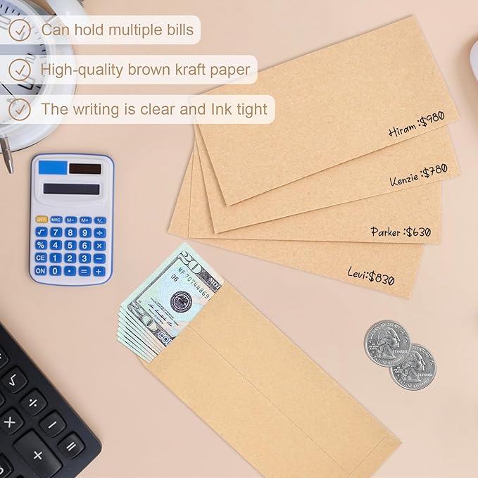 Joyberg 120 PCS Money Envelopes, 6.5"x3.2" Small Cash Envelopes Self-Adhesive - Image 5