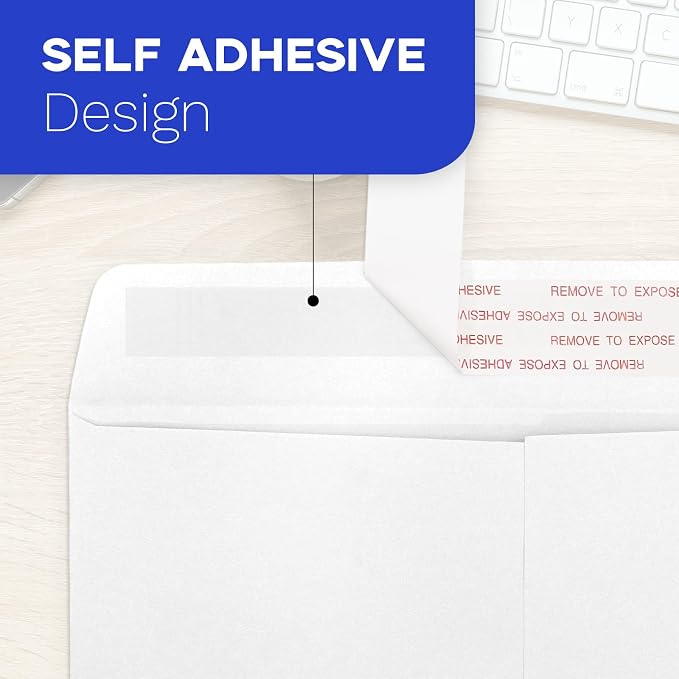 100 White Envelopes 9x12 Self Seal, Goefun Catalog Large Mailing Envelopes 9x12 - Image 2