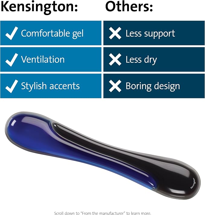 Kensington Duo Gel Wrist Rest for Keyboard, Wrist Pad for Keyboard, Ergonomic - Image 7