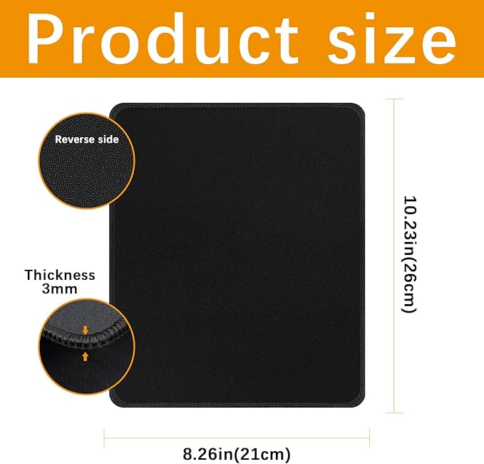 4 PCS Black Mouse pad Bulk - Image 2