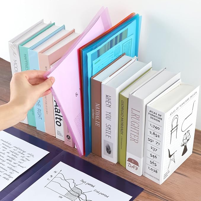 EOOUT Clear Folders with 2 Pockets, Letter Size, A4 Size, 8 Assorted Colors - Image 5