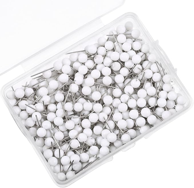 WILLBOND 500 Pack Map Push Pins Map Tacks Small Round Head Push Pins Thumb Tacks by Willbond+Technology+Limited