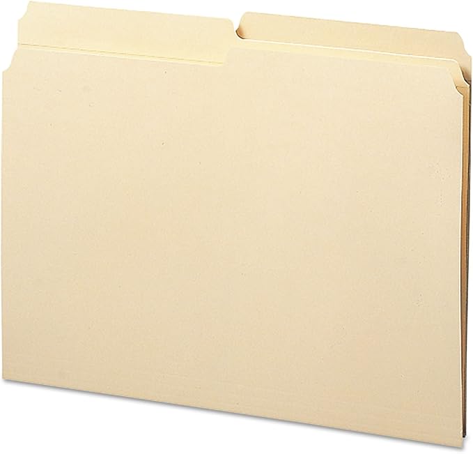 Smead File Folder, Reinforced 1/2-Cut Tab, Letter Size, 100 per Box by SMEAD