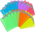 Plastic Clipboards, PANDRI 24 Pack Clear Colored Clipboards, Low Profile Clip by PANDRI