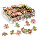 Sawysine 60 Pcs Cute Push Pins Decorative Push Pins Thumb Tacks Colorful Flower by Sawysine