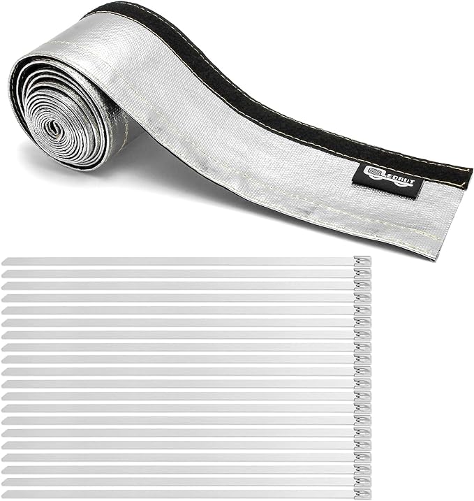 Heat Shroud Aluminized Sleeving Heat Shield Fuel line Wire Heat Sleeve 1" I.D. by LEDAUT