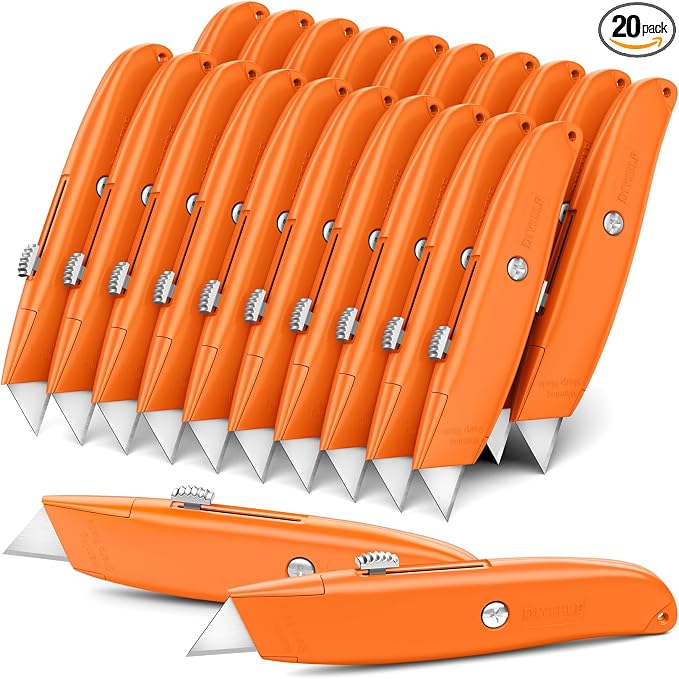 DIYSELF Utility Knife, 20 Pack Heavy Duty Box Cutter Retractable, Box Cutter by DIYSELF