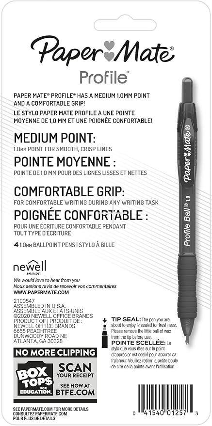 Paper Mate Profile Ballpoint Pen, Retractable, Medium 1 Mm, Translucent Black - Image 2