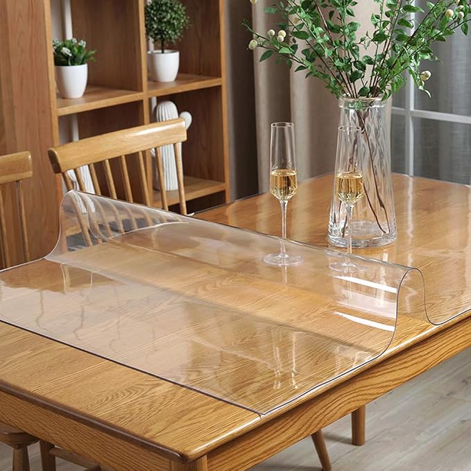 Wadrac PVC Clear Table Cover Protector Plastic Office Desk Blotter Pad Cloths - Image 2