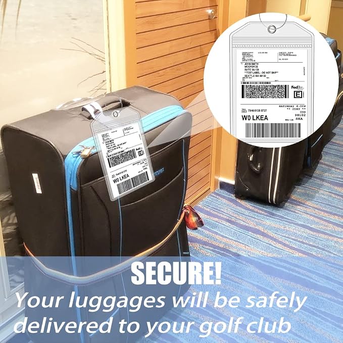 Extra Large Golf Luggage Tag 9" x 6 ", Shipping Label Holder - Image 4