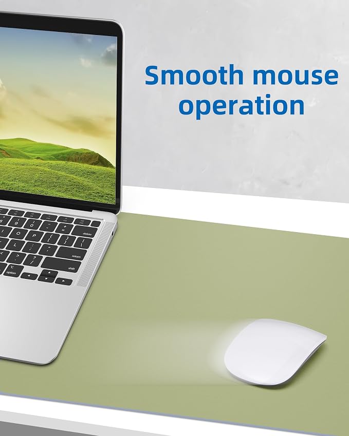 AFIING Leather Desk Pad Protector, Mouse Pad, Office Desk Mat, Non-Slip PU - Image 3