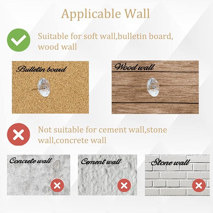 100Pcs Clear Push Pins for Cork Board, Decorative Thumb Tacks for Wall Hangings - Image 3
