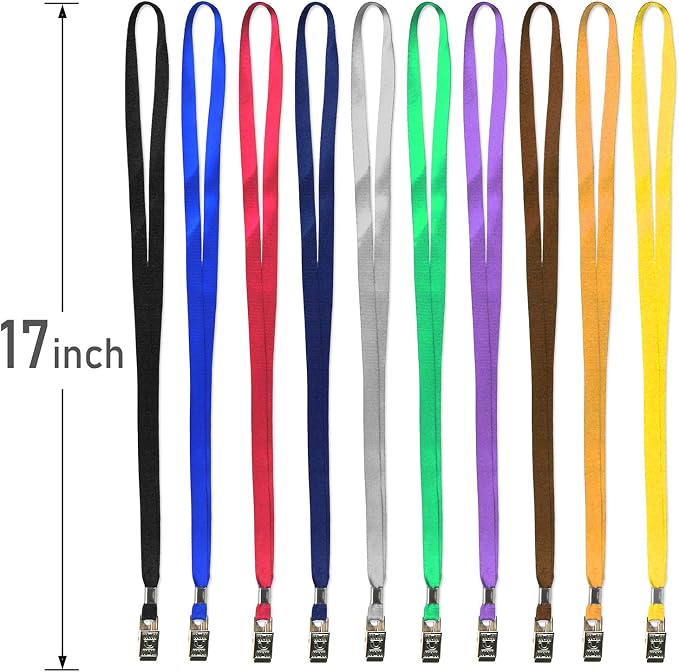 Ollain Lanyards for Id Badges Nylon Neck Flat Cruise Lanyard Bulldog Clips - Image 3