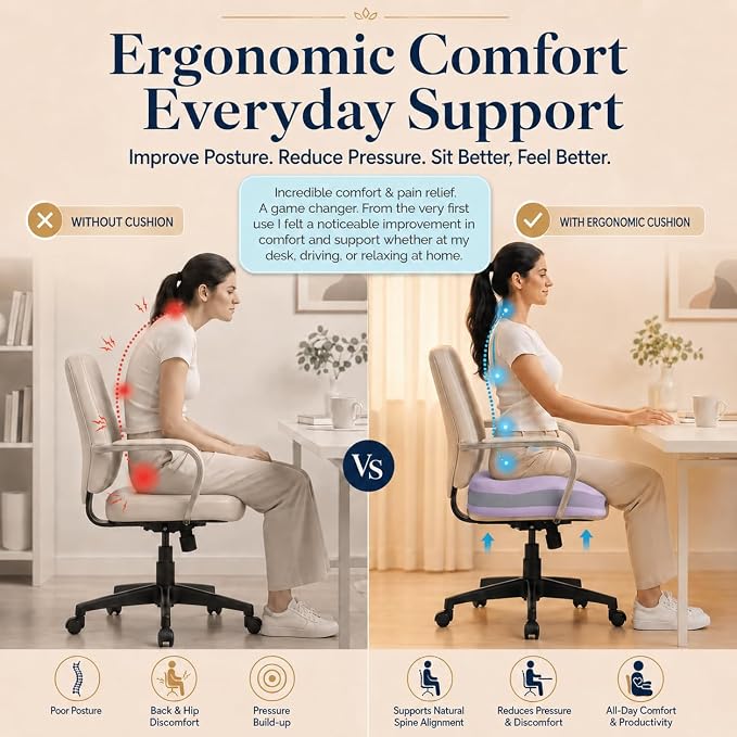 Seat Cushions for Office Chairs Wheelchair Cushion for Long Sitting Back - Image 7
