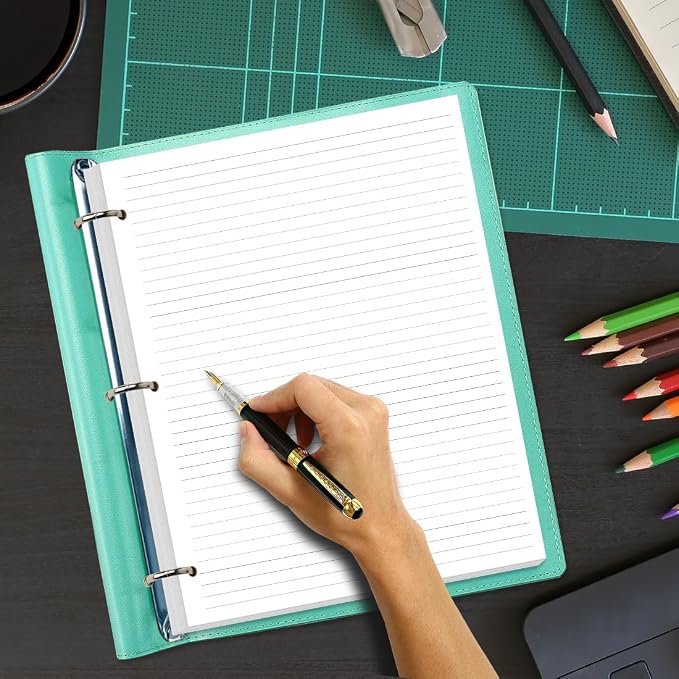 3-Hole Lined Refill Paper, Letter Size Punched Ruled Filler, 100 Sheets / 200 - Image 2