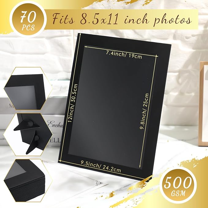 Tatuo 50 Pcs 8.5 x 11 Paper Picture Certificate Frames Horizontal Paper Award - Image 2