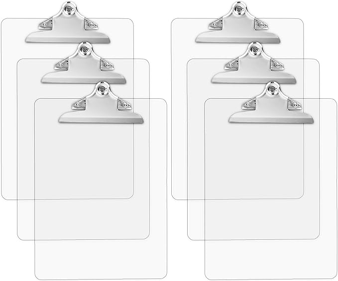 Plastic Transparent Clipboards Multi Pack Clipboard | Strong 12.5 x 9 Inch | by OfficeSolutionsDirect