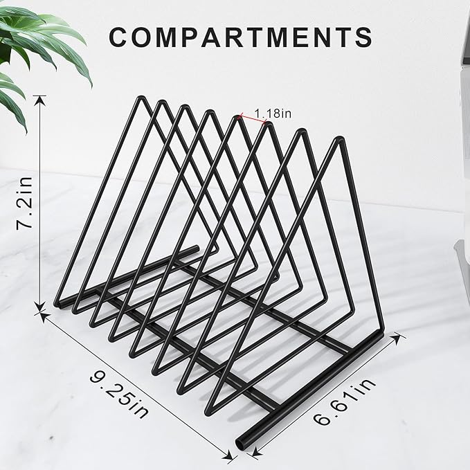 TOPCJ Triangle File Folder Racks, 7 Sections File Holder, File Storage - Image 2