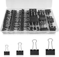 110PCS Black Binder Clips Assorted Sizes, 4 Sizes Large Medium Small Mini Paper by Unknown